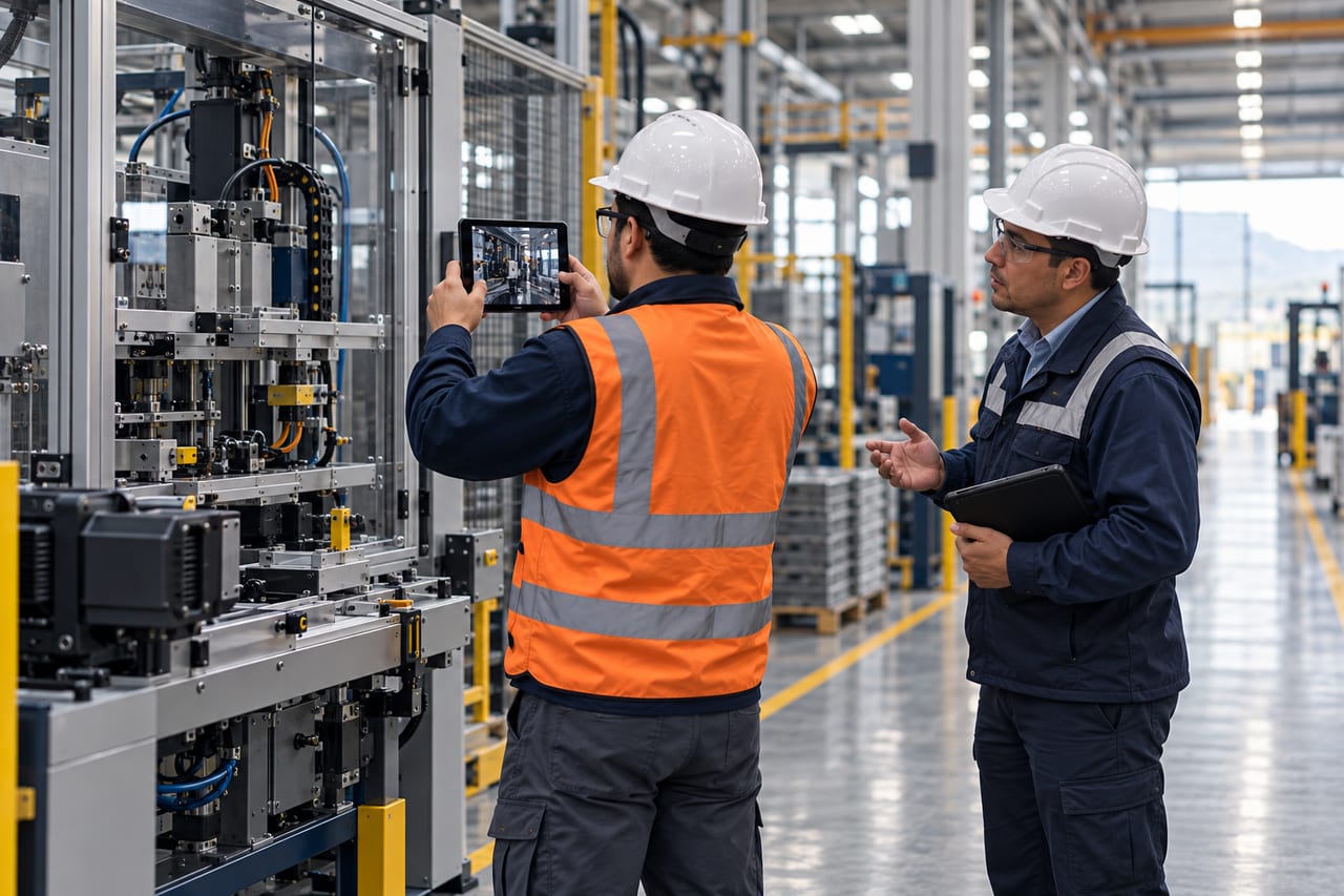 Field operator gathering authorized photo evidence during an industrial site visit in Mexico